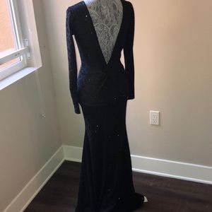 Black Backless Sparkle Gown